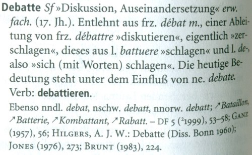Kluge, F. 2002: Etymologisches Wörterbuch der deutschen Sprache. 24. Auf.l., Berlin, New York, S. 182